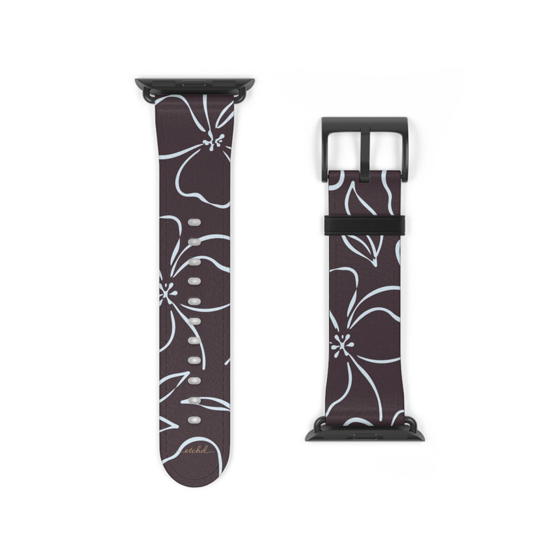 Plum & Blue Floral Smartwatch Strap by etchd, view 9