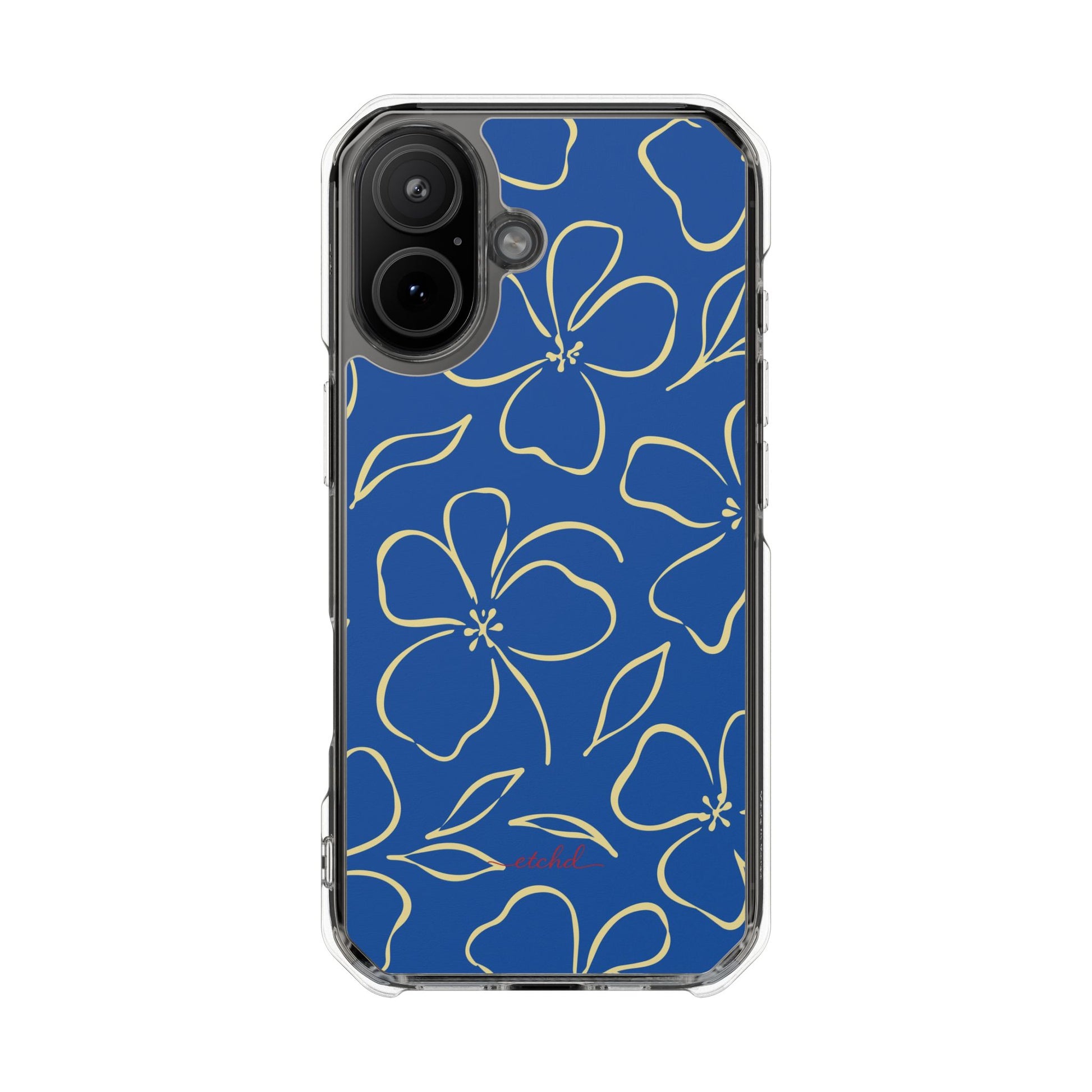 Cobalt & Butter Floral Clear Magnetic Phone Case by etchd, view 13