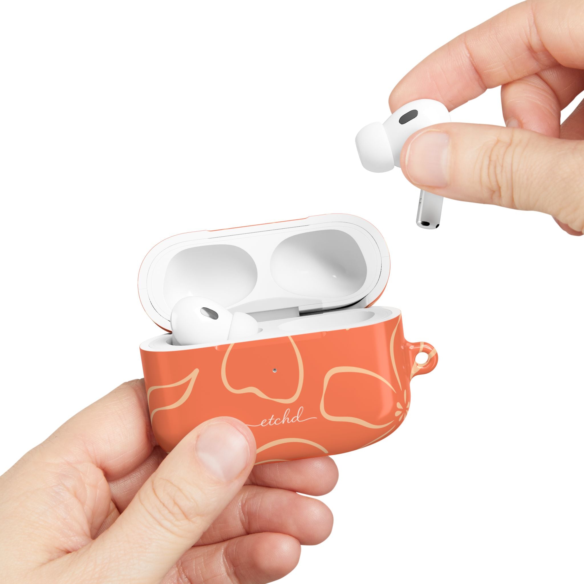 Coral & Peach Floral AirPod Case by etchd, view 11