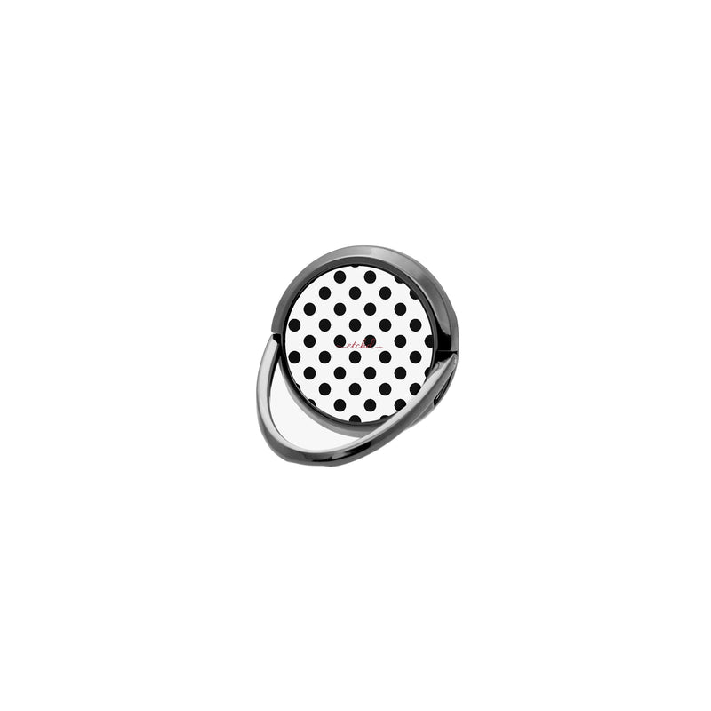 Black & White Polka Dot Phone Ring Holder-zoom-