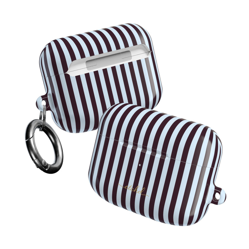 Plum & Blue Striped AirPod Case by etchd, view 10