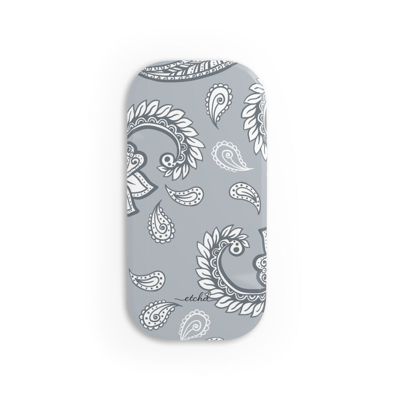 Dusty Blue Paisley Click-On Phone Grip by etchd