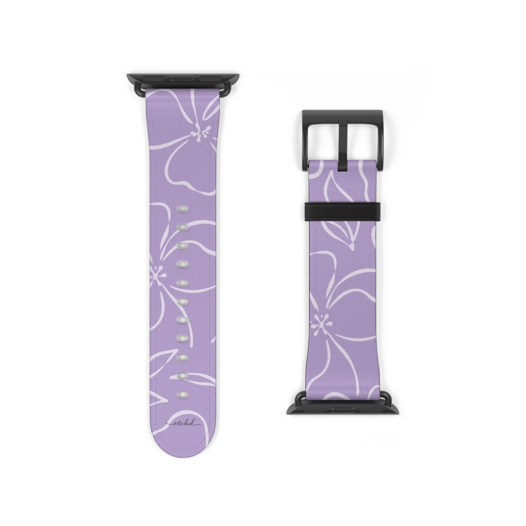Lilac & Cream Floral Smartwatch Strap by etchd, view 9