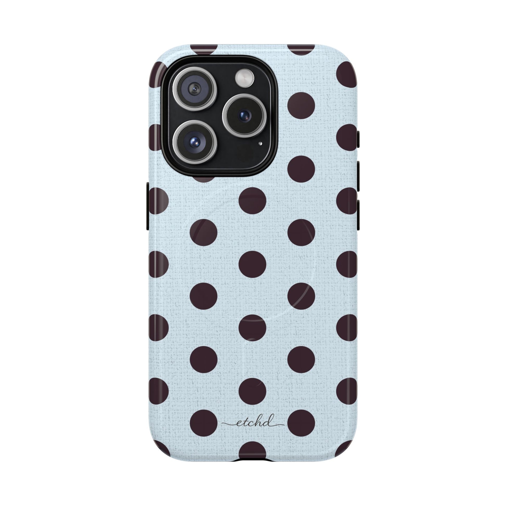 Plum And Blue Polka Dot Magnetic Phone Case by etchd, view 4