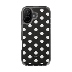White & Black Polka Dot Clear Phone Case by etchd, view 35