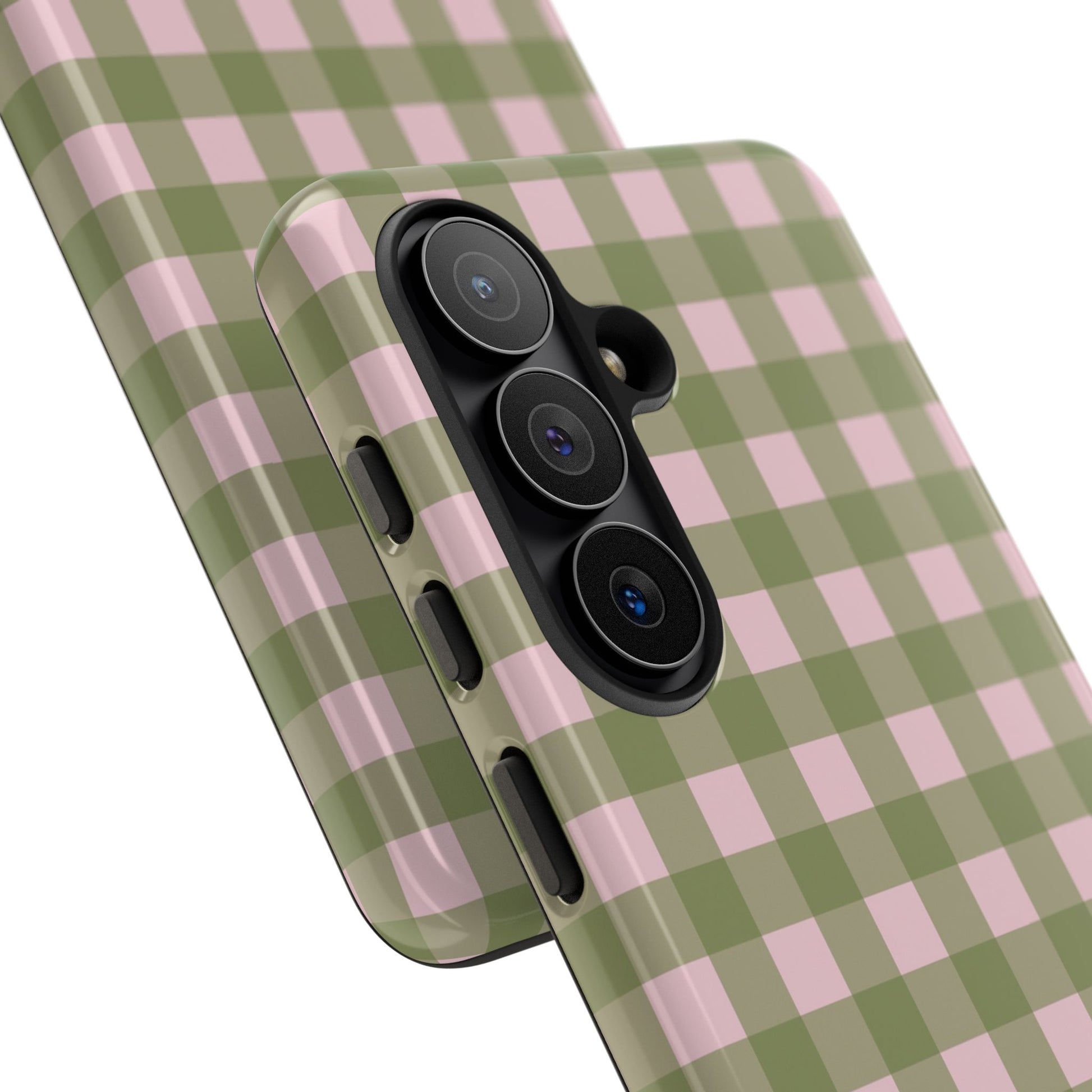 Green & Pink Gingham Phone Case by etchd, view 209