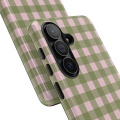Green & Pink Gingham Phone Case by etchd, view 209
