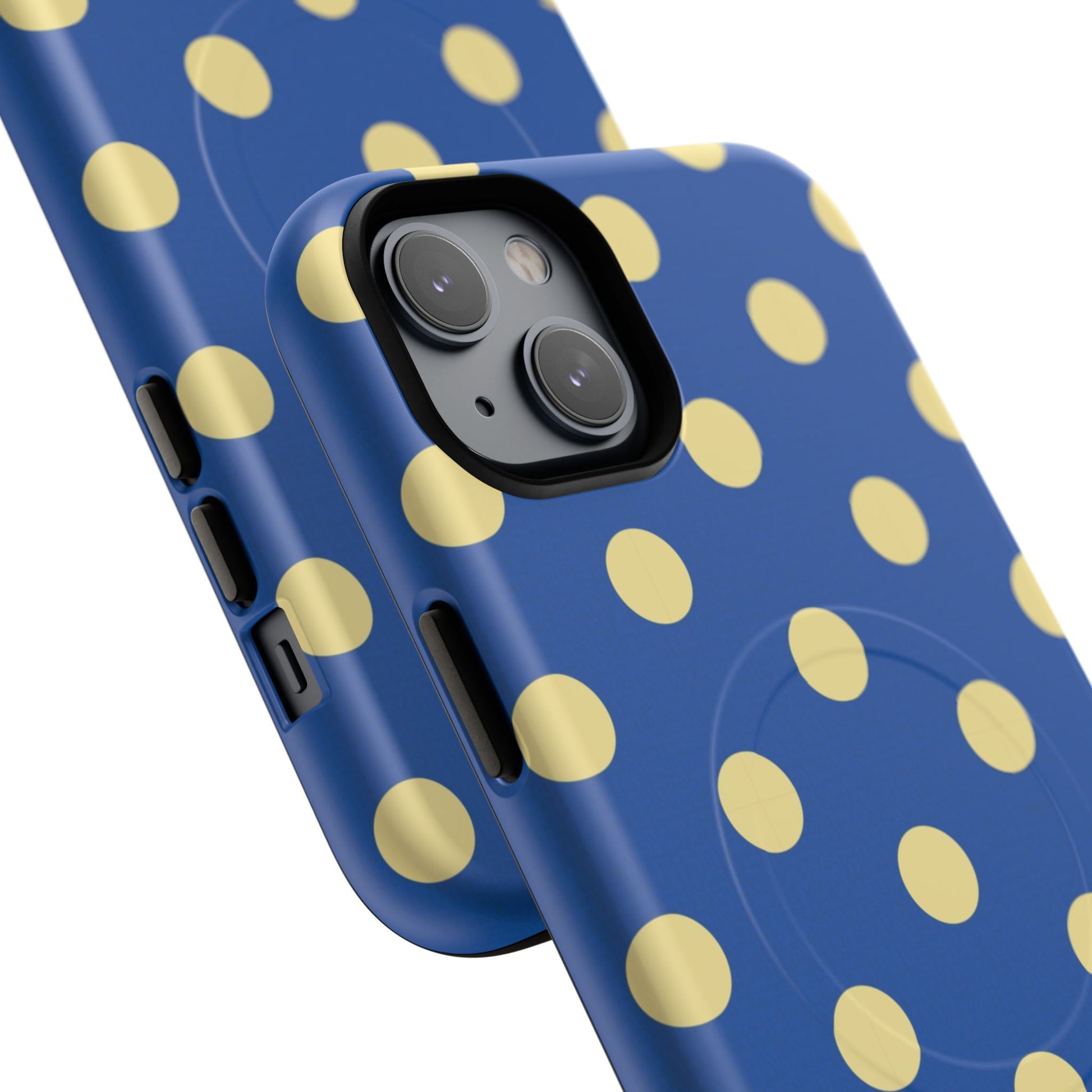 Butter And Cobalt Polka Dot Magnetic Phone Case by etchd, view 6
