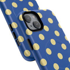 Butter And Cobalt Polka Dot Magnetic Phone Case by etchd, view 6