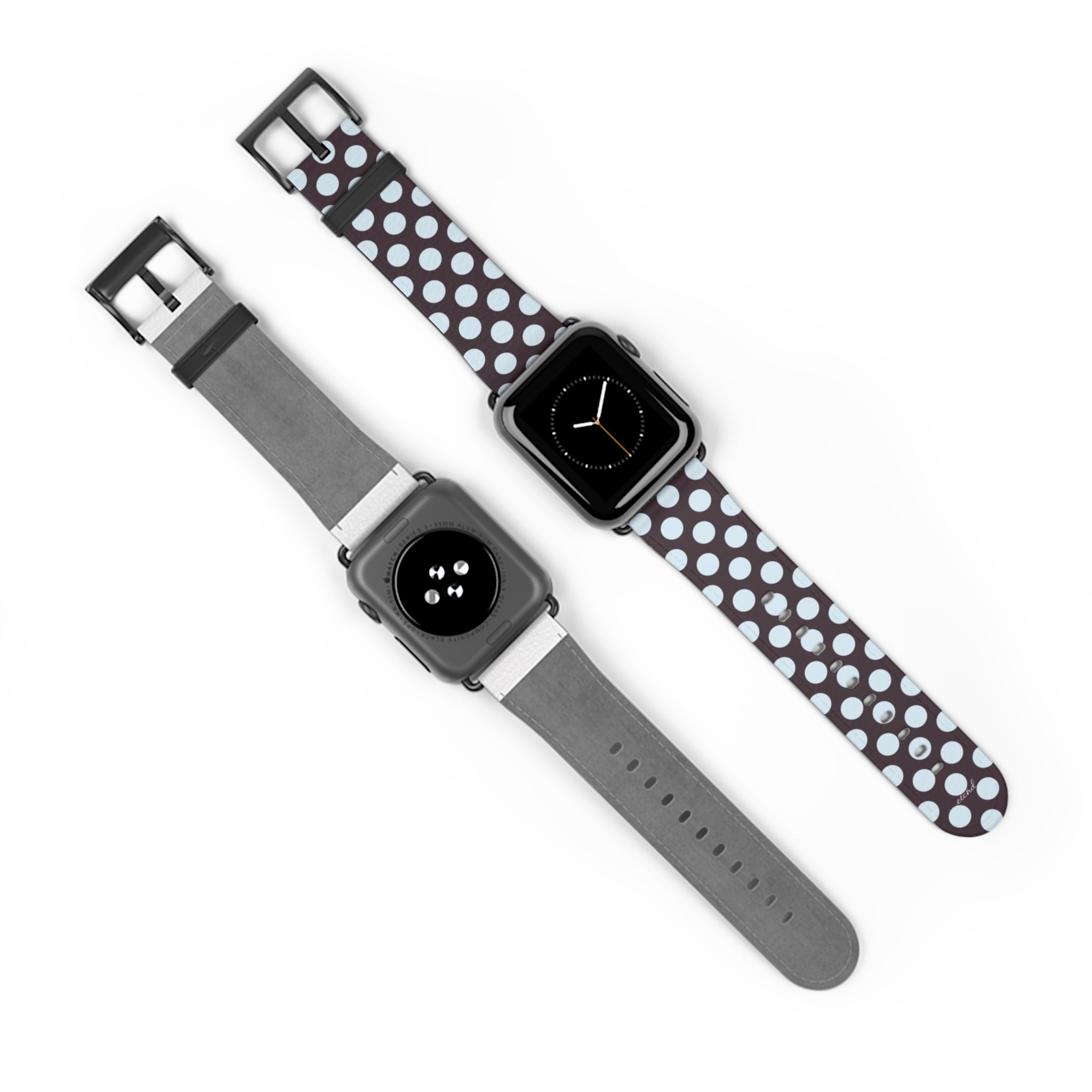 Blue & Plum Polka Dot Smartwatch Strap by etchd, view 10