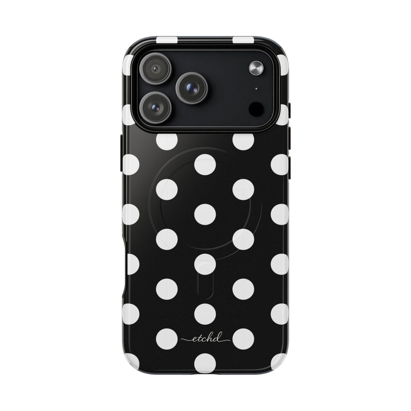 White & Black Polka Dot Magnetic Phone Case by etchd, view 31