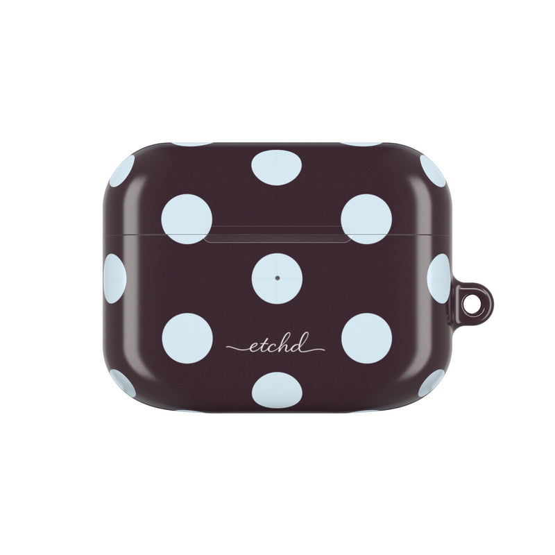 Blue & Plum Polka Dot AirPod Case by etchd
