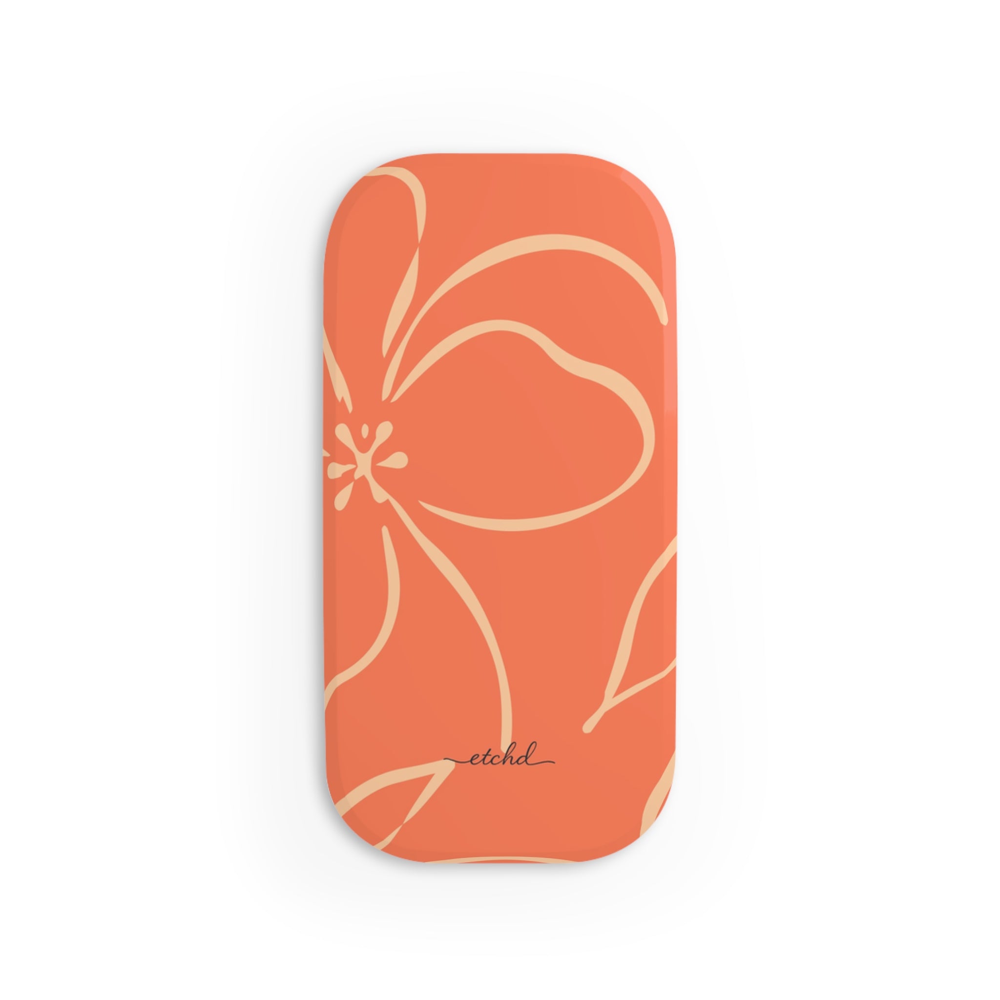 Coral & Peach Floral Anello clip per telefono di etchd, vista 2