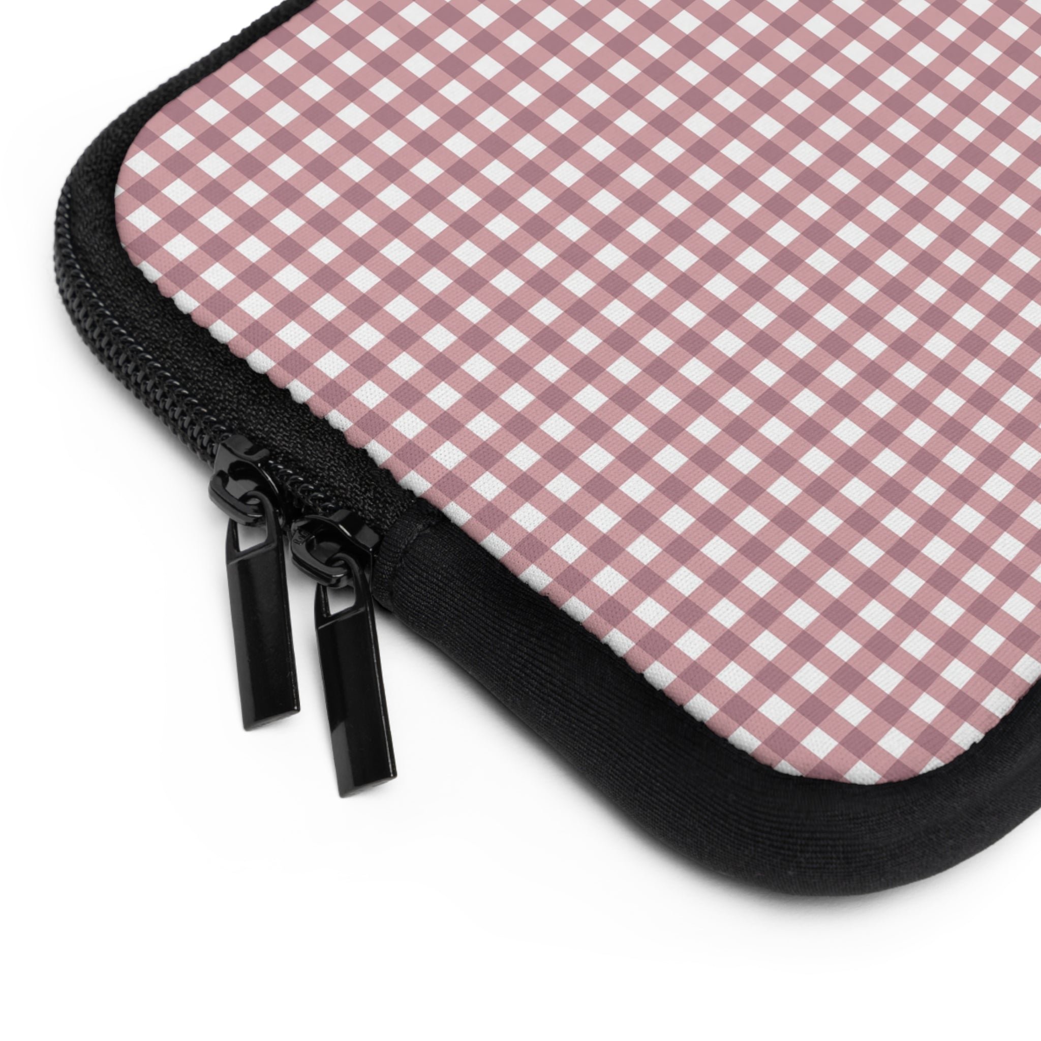 Pink Gingham Laptop Sleeve by etchd, view 2