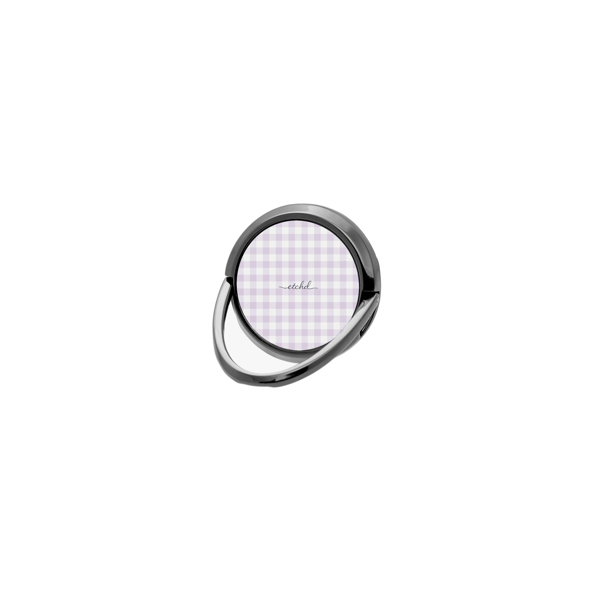 Lilac & White Gingham Phone Ring Holder by etchd