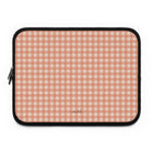 Coral & Cream Gingham Funda para portátil