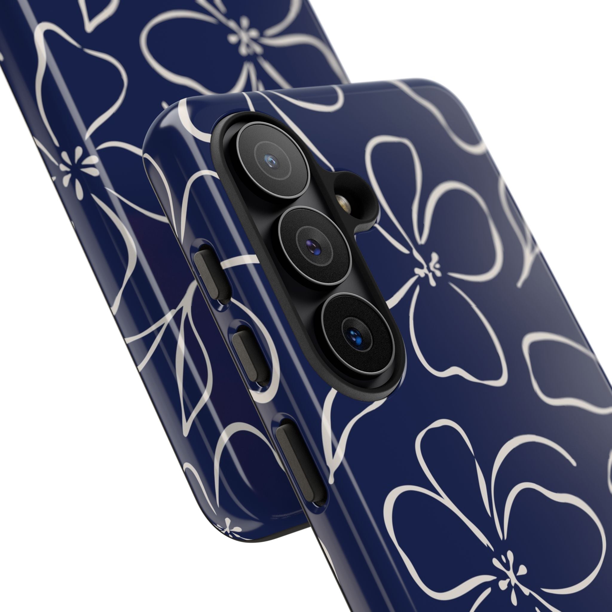 Navy & Cream Floral Phone Case by etchd, view 209
