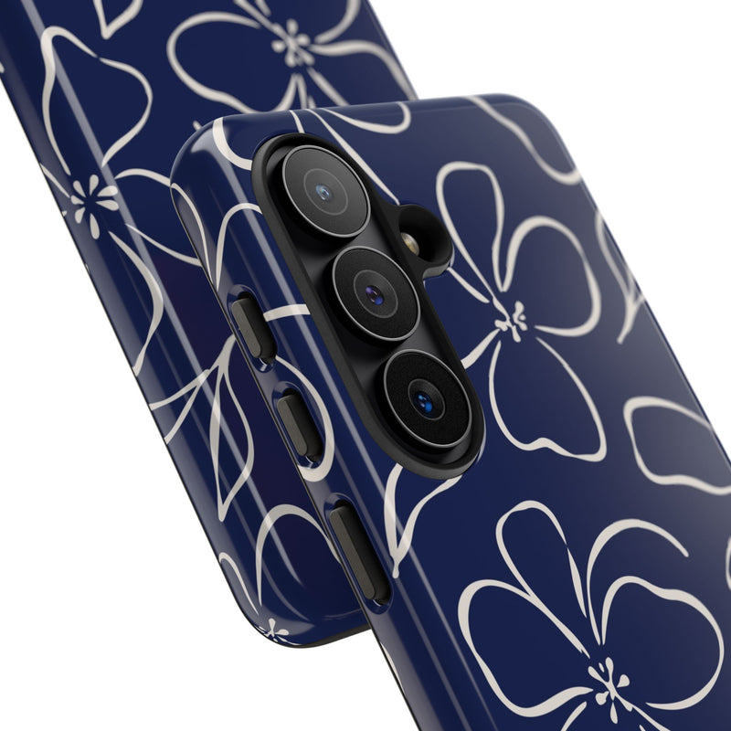 Navy & Cream Floral Phone Case by etchd, view 209