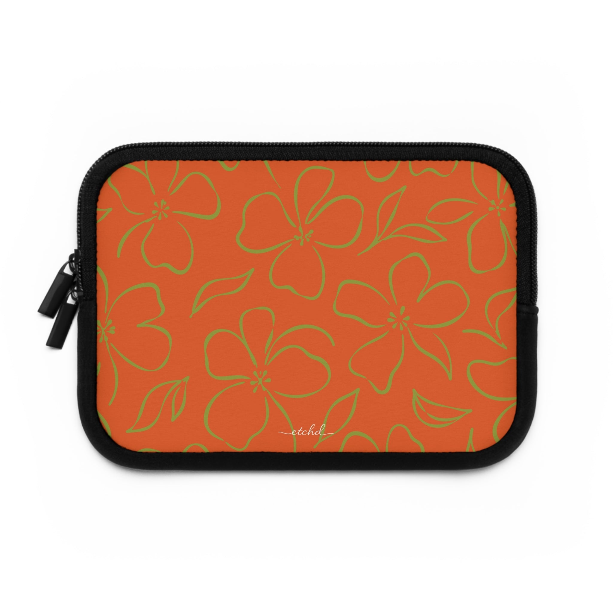 Persimmon & Wasabi Floral Custodia per laptop di etchd, vista 2