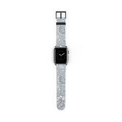 Dusty Blue Paisley Smartwatch Strap by etchd