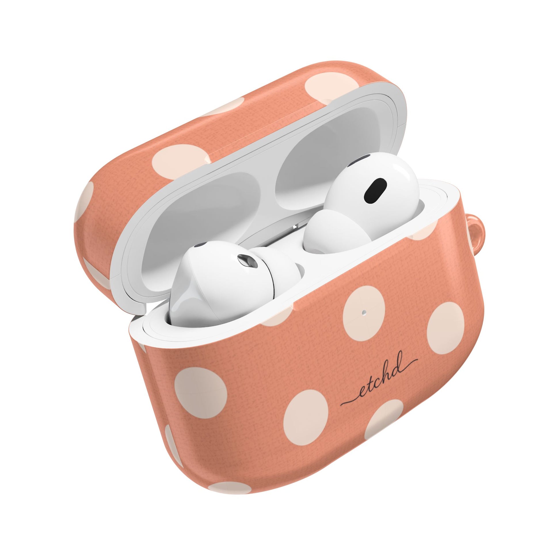 Cream & Coral Polka Dot AirPod Case by etchd, view 9
