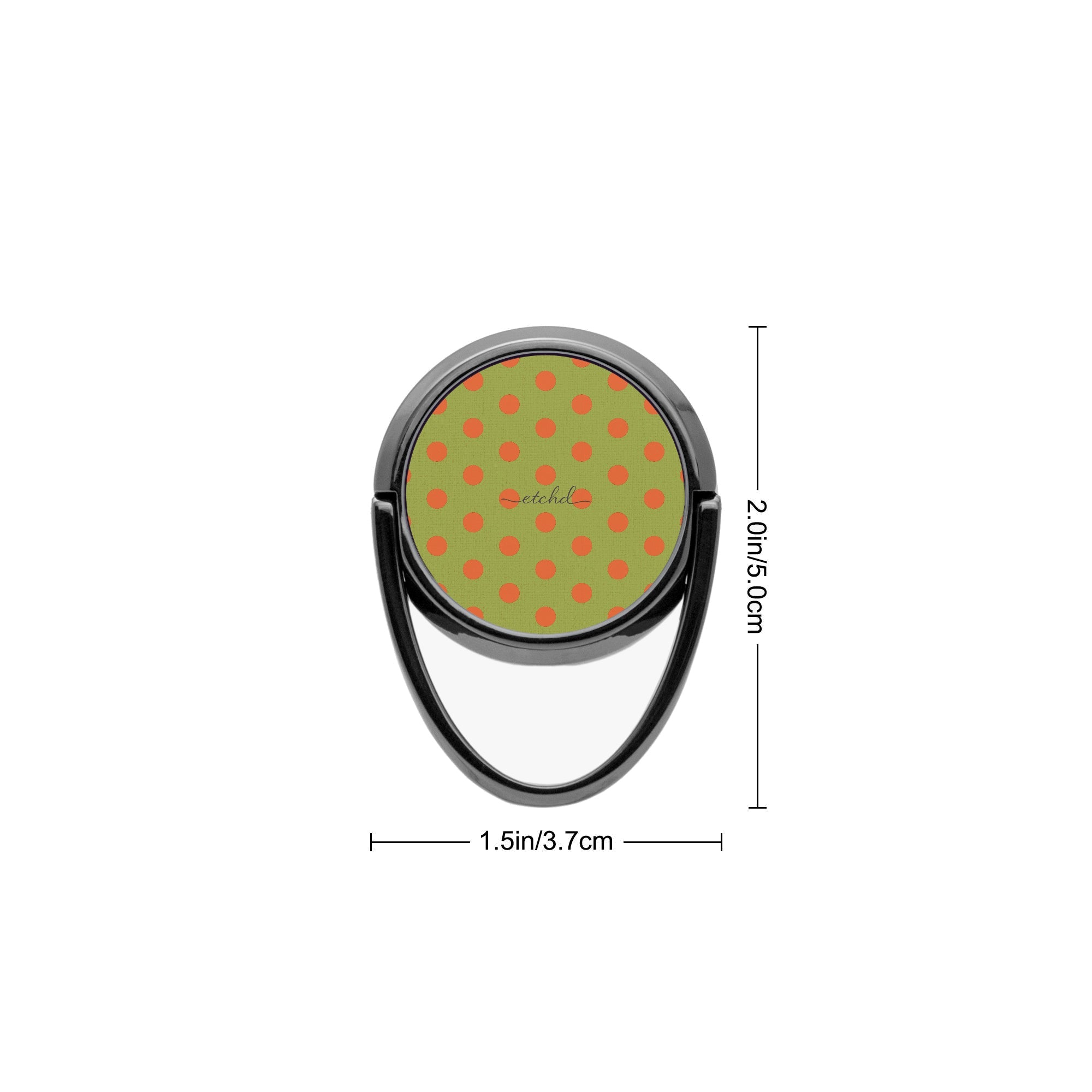 Persimmon And Wasabi Polka Dot Phone Ring Holder by etchd, view 3