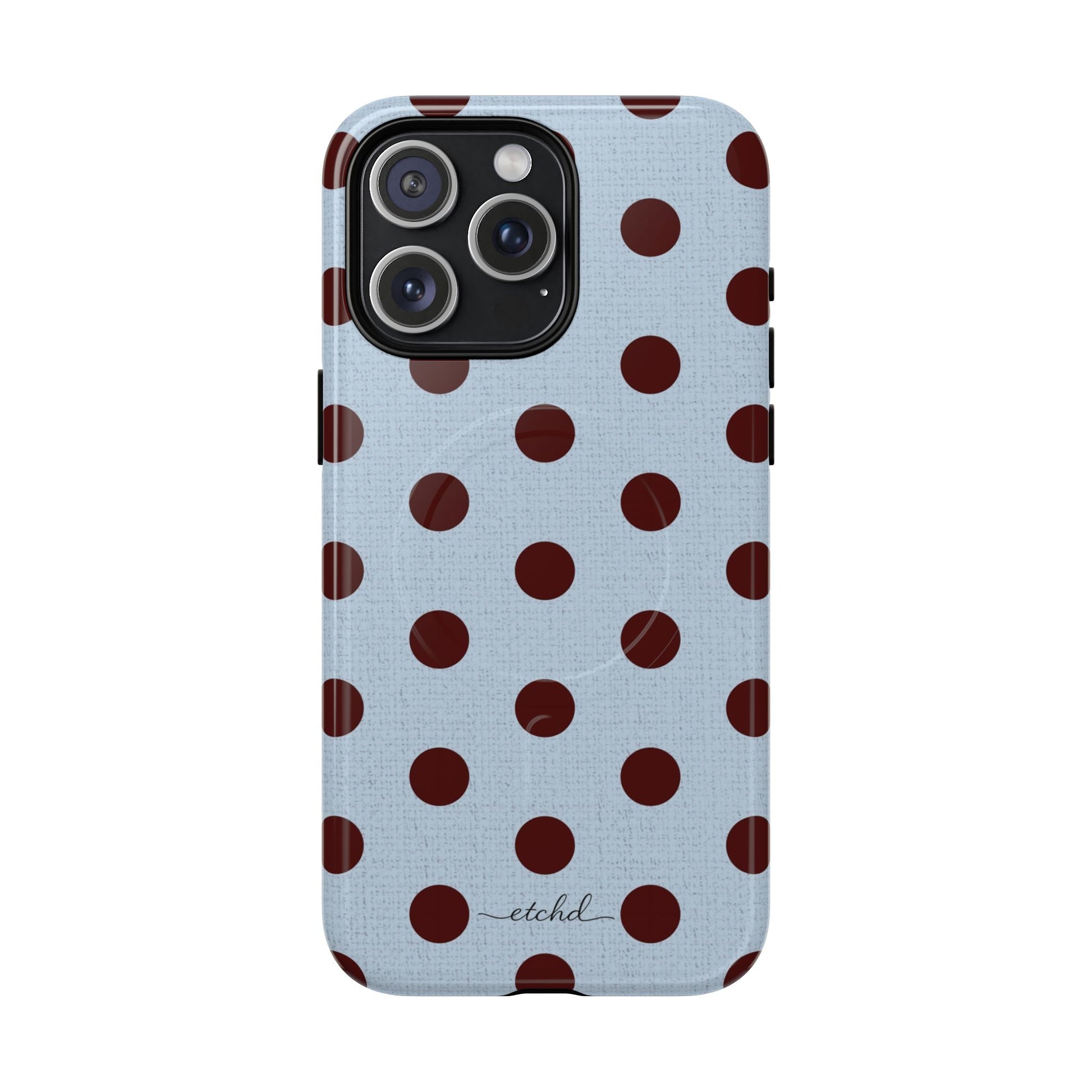 Blue & Cherry Polka Dot Magnetic Phone Case by etchd, view 8