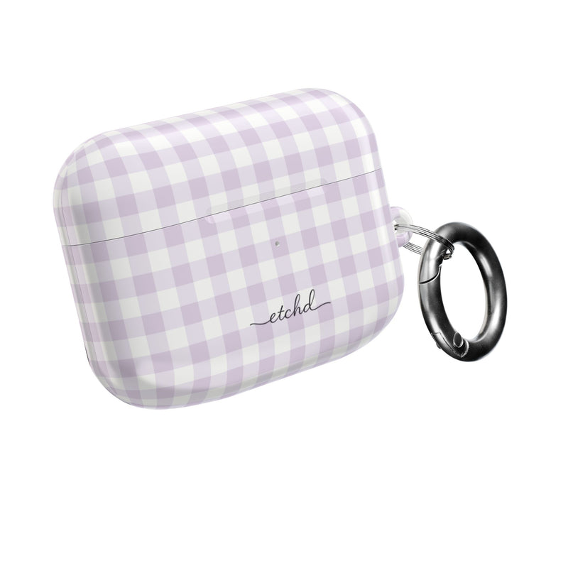 Lilac & White Gingham AirPod Case by etchd, view 8