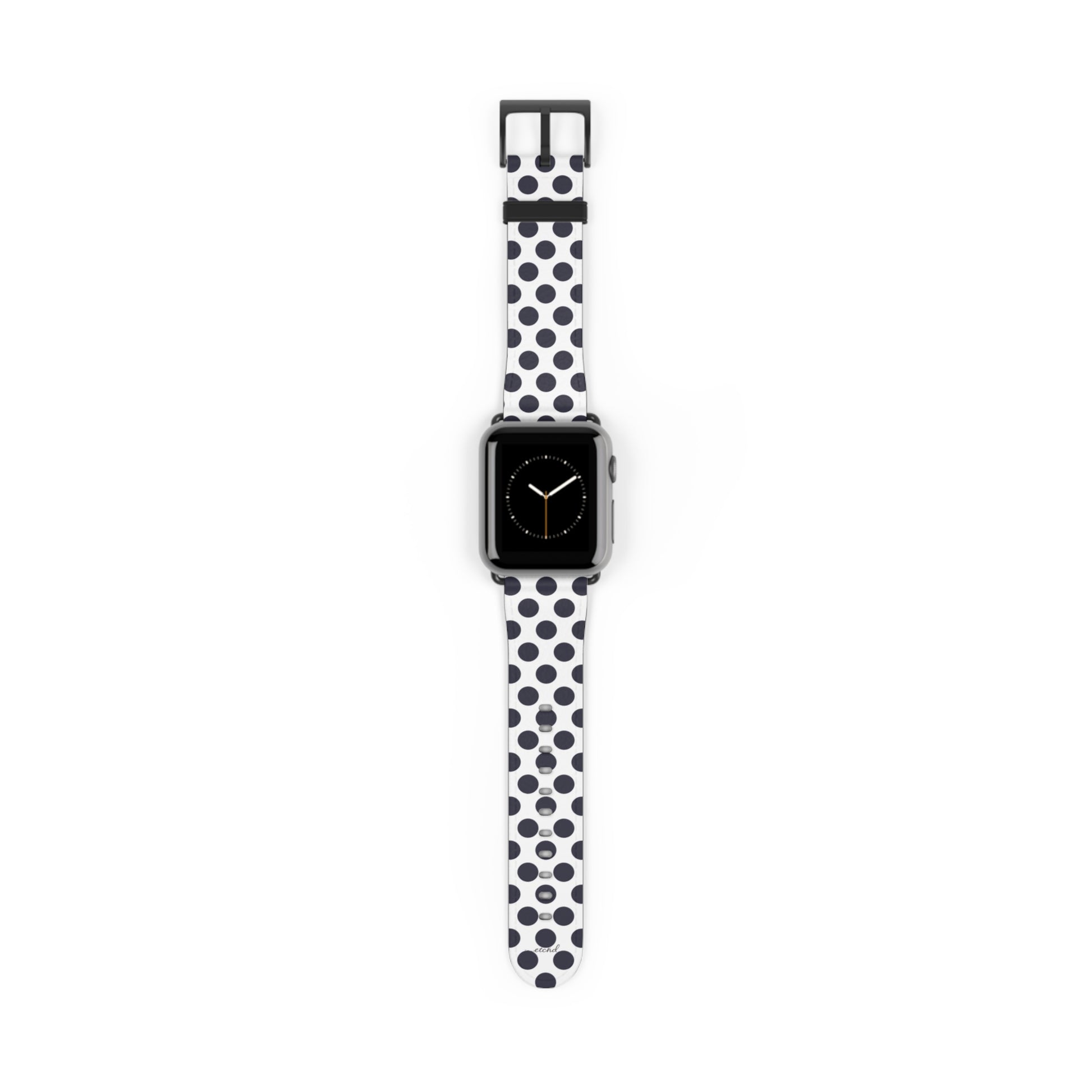 Navy And White Polka Dot Smartwatch Strap by etchd