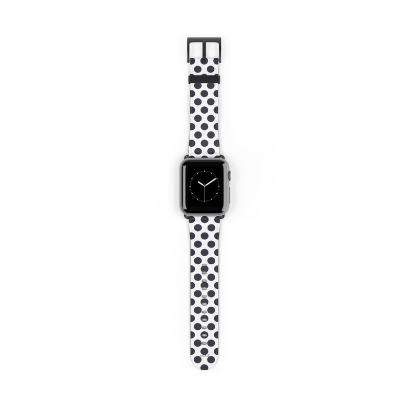 Navy And White Polka Dot Smartwatch Strap-zoom-