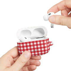 Classic Red & White Gingham AirPod Case by etchd, view 11