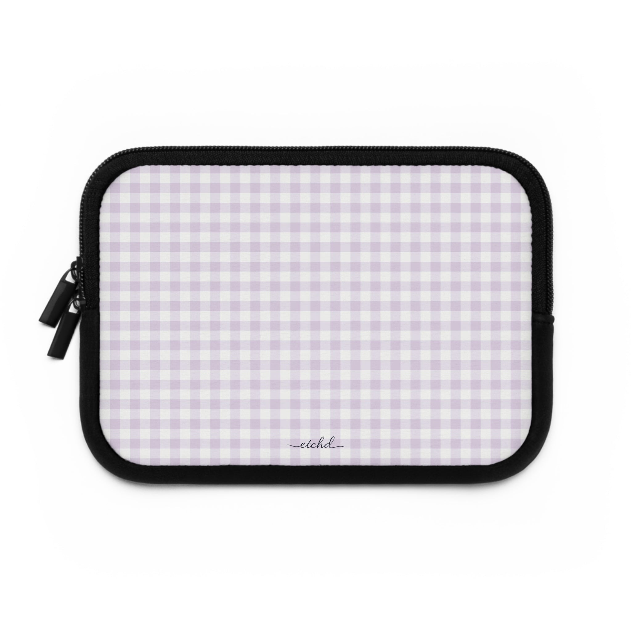 Lilac Gingham Laptop Sleeve by etchd, view 2