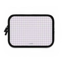 Lilac & White Gingham Funda para portátil de etchd, vista 2