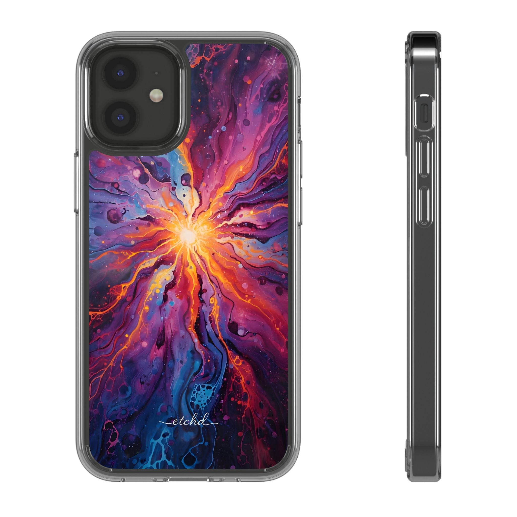 Supernova Clear Phone Case by etchd, view 2