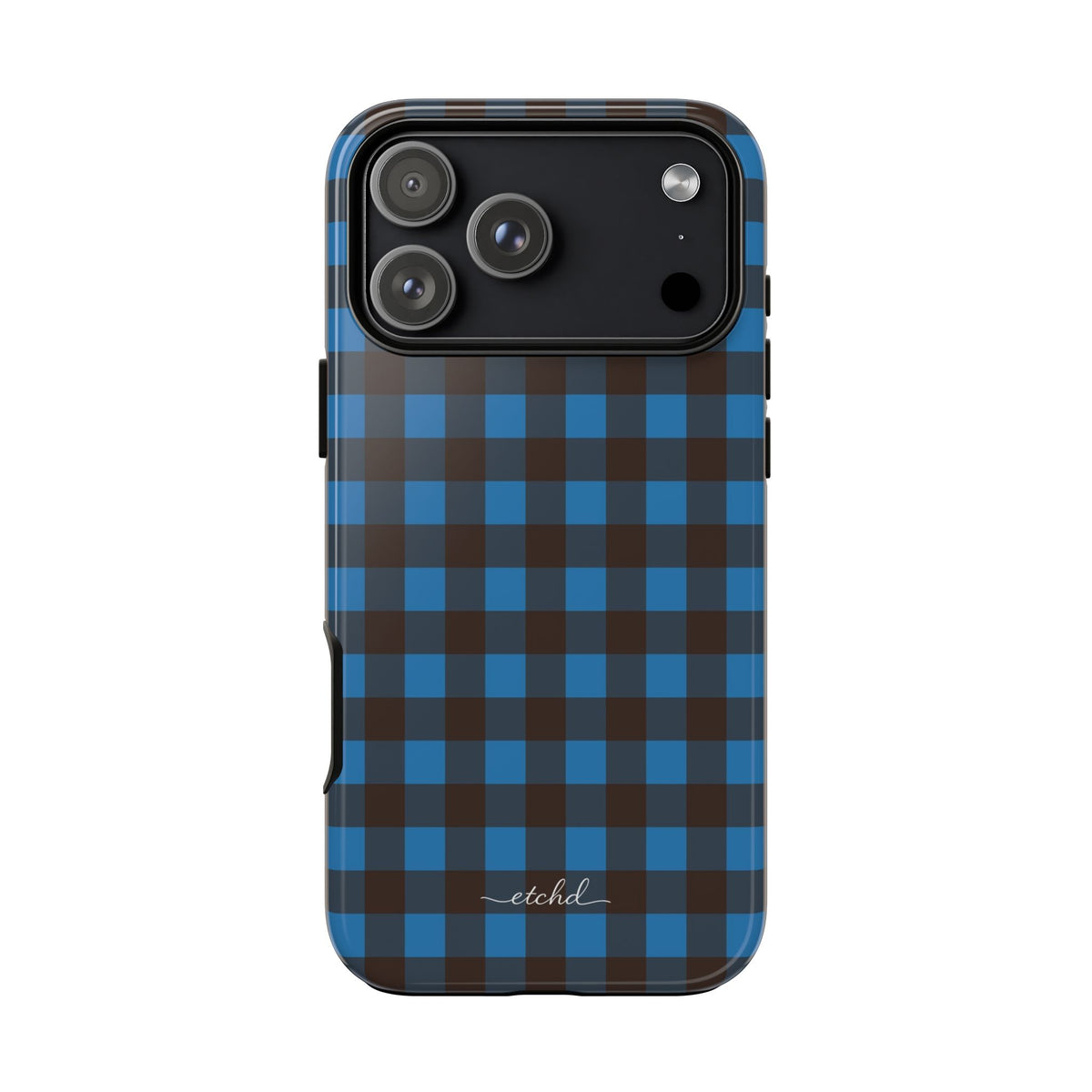 Cerulean & Espresso Gingham Phone Case by etchd, view 59