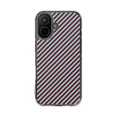 Blue & Cherry Striped Diagonal Clear Magnetic Phone Case by etchd, view 13