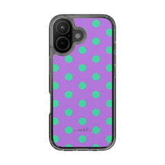 Hypermint And Lilac Polka Dot Clear Phone Case by etchd, view 35