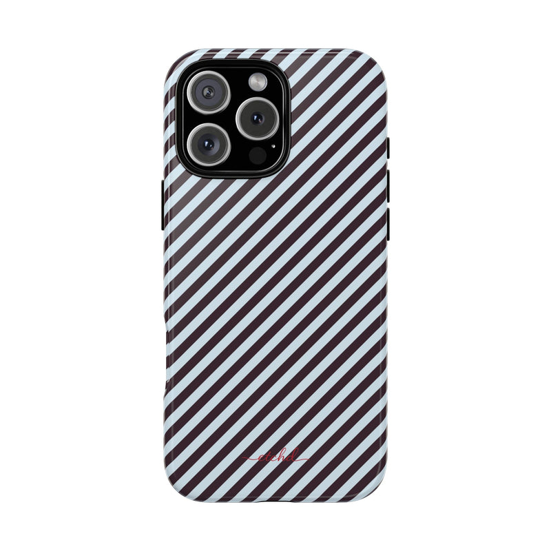 Plum & Blue Striped Diagonal