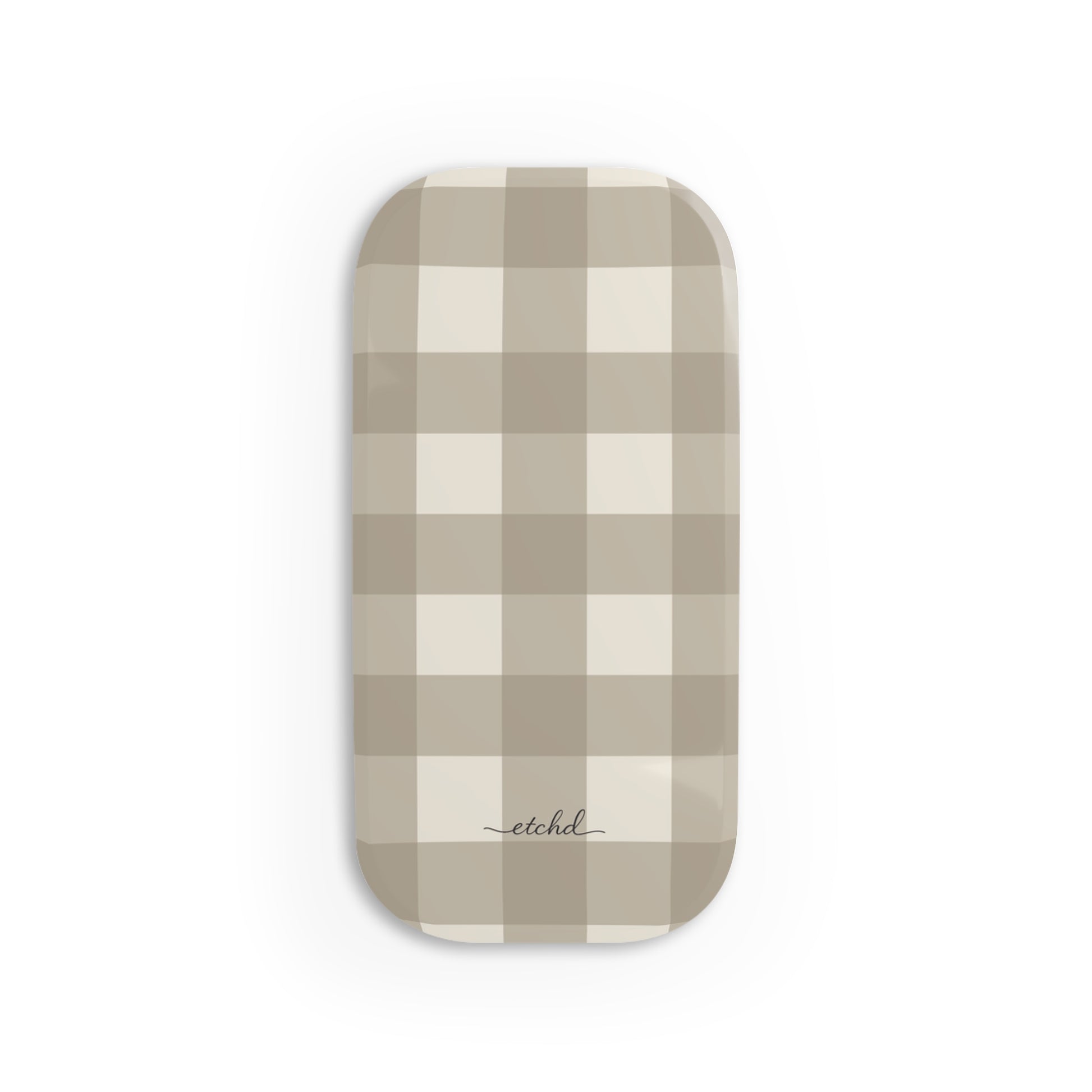Neutral Gingham Agarre clipsable para móvil de etchd