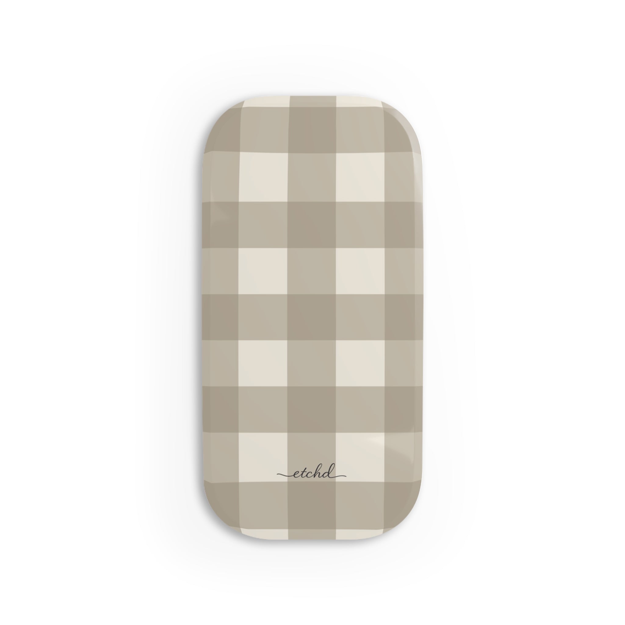 Neutral Gingham Click-On Phone Grip by etchd