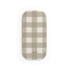 Neutral Gingham Agarre clipsable para móvil de etchd