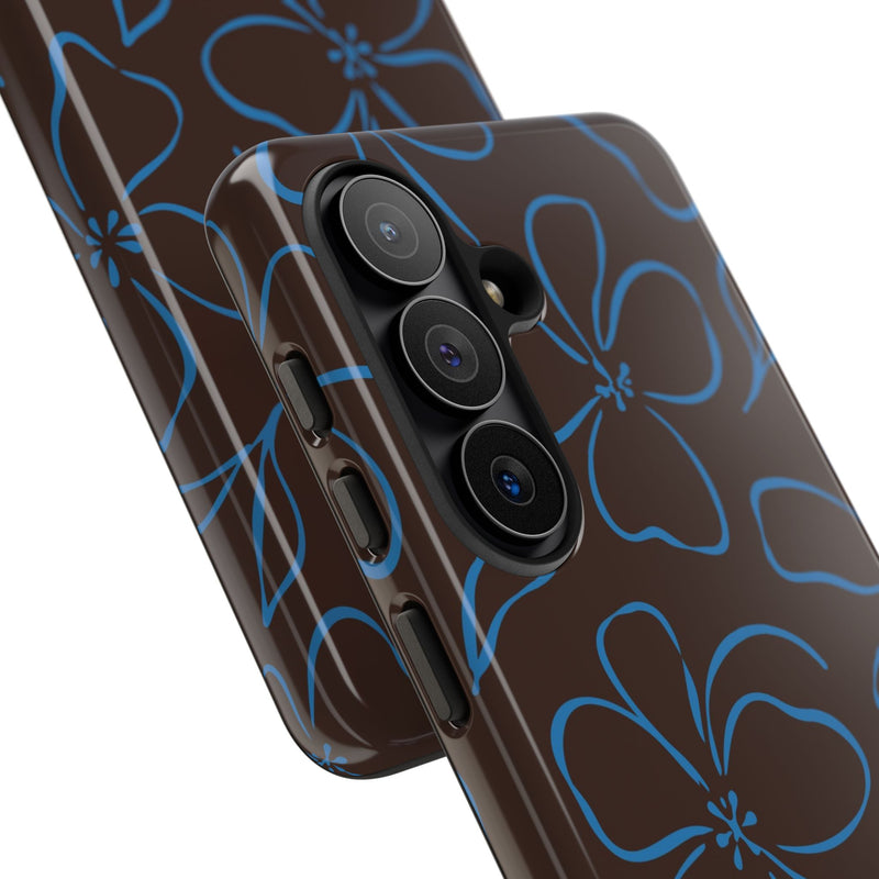 Espresso & Cerulean Floral Phone Case by etchd, view 209