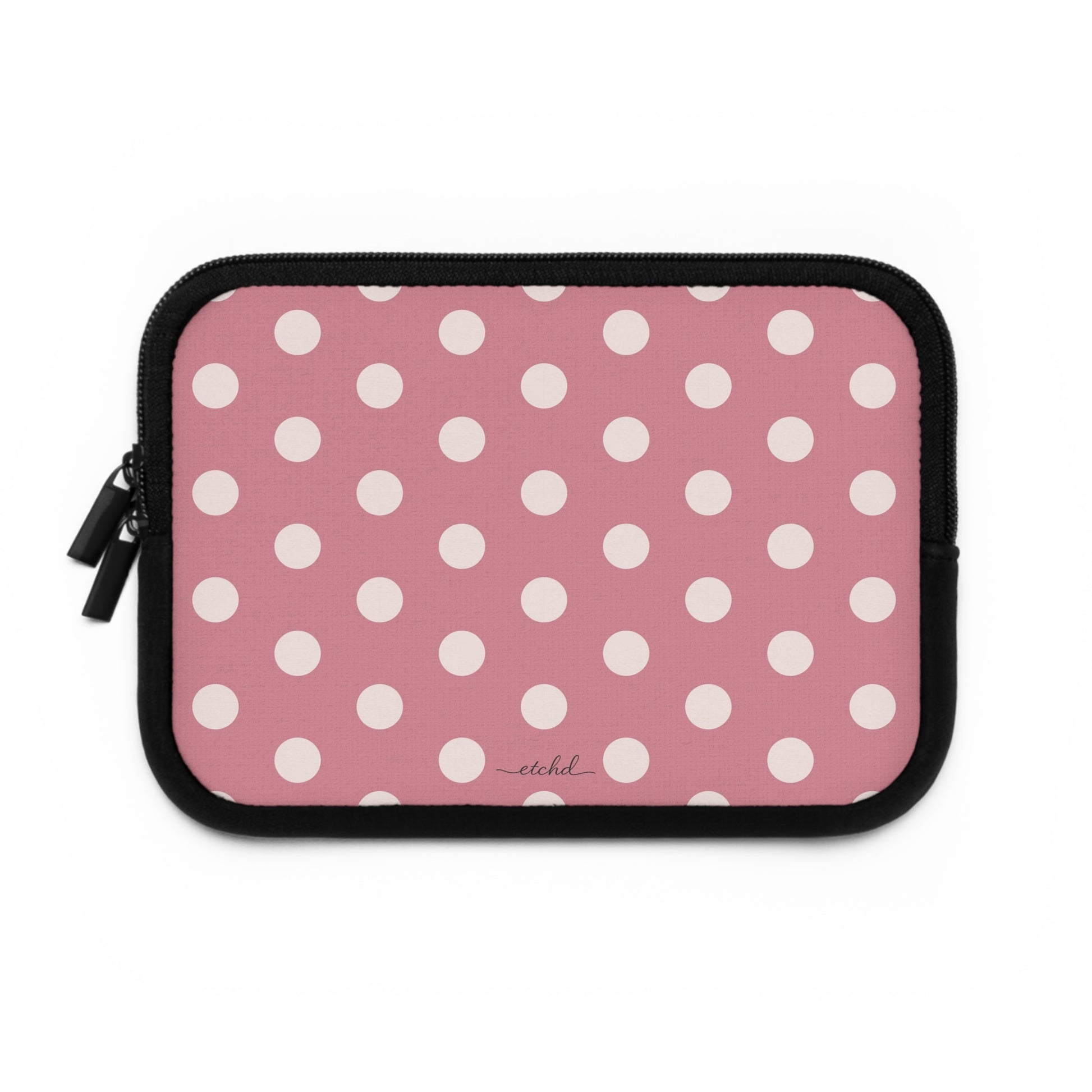 Cream & Blush Polka Dot Laptop Sleeve by etchd, view 2