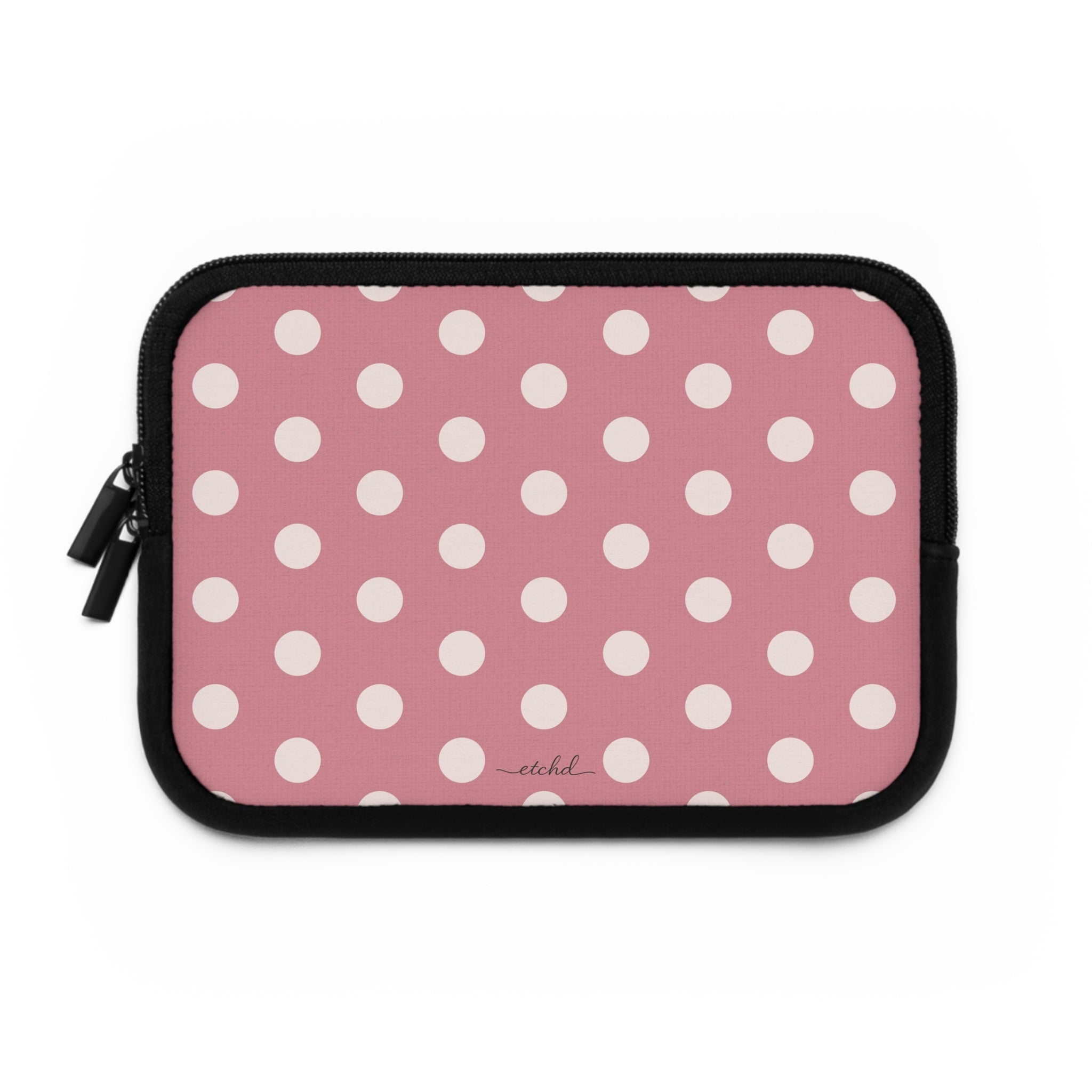 Cream & Blush Polka Dot Laptop Sleeve by etchd, view 2