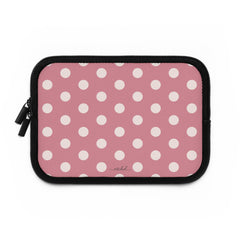 Cream & Blush Polka Dot Laptop Sleeve by etchd, view 2