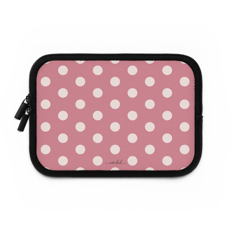 Cream & Blush Polka Dot Laptop Sleeve by etchd, view 2