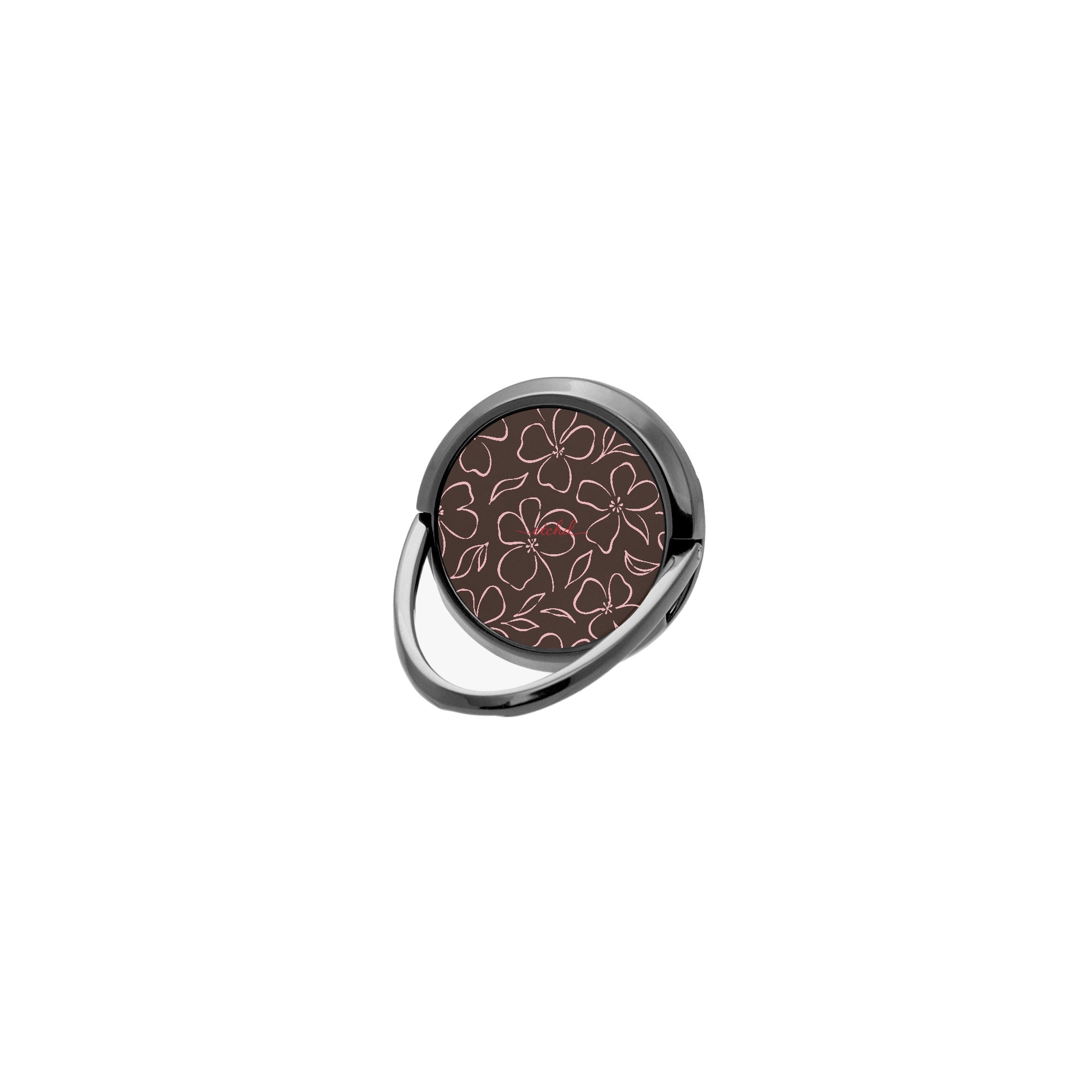 Espresso & Blush Floral Anello supporto per telefono di etchd