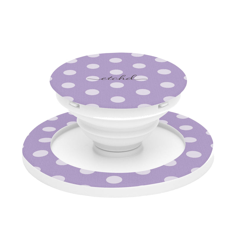 Cream & Lilac Polka Dot Handy-Halterung und Ständer-zoom-