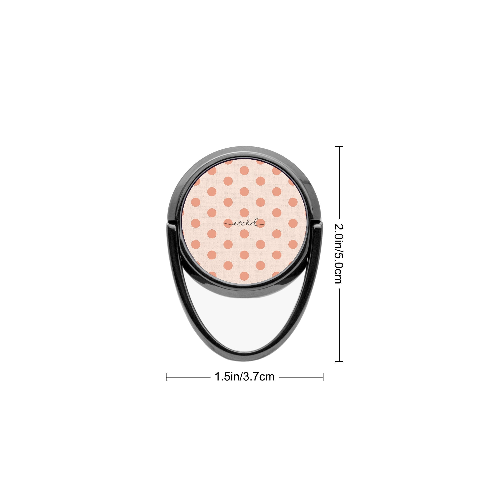 Coral Polka Dot Phone Ring Holder by etchd, view 3