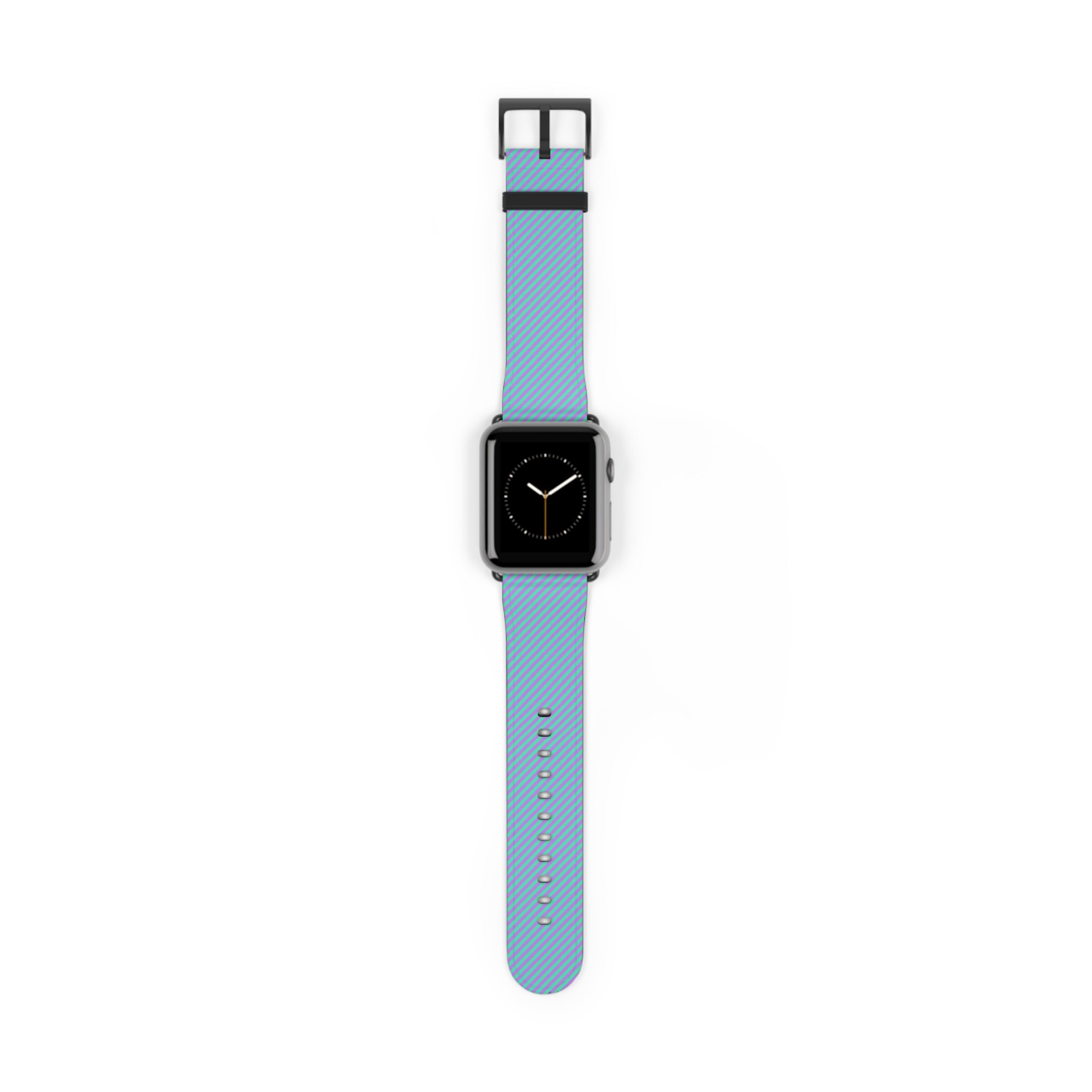 Lilac And Hypermint Diagonal Smartwatch Strap by etchd, view 2